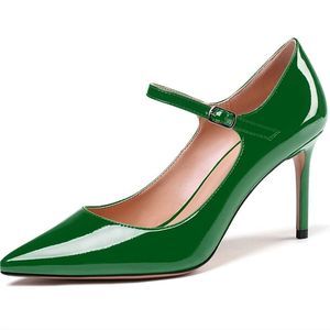 NIB YODEKS Womens Mary Jane High Heel Pumps 8cm Stilettos Pointed Toe